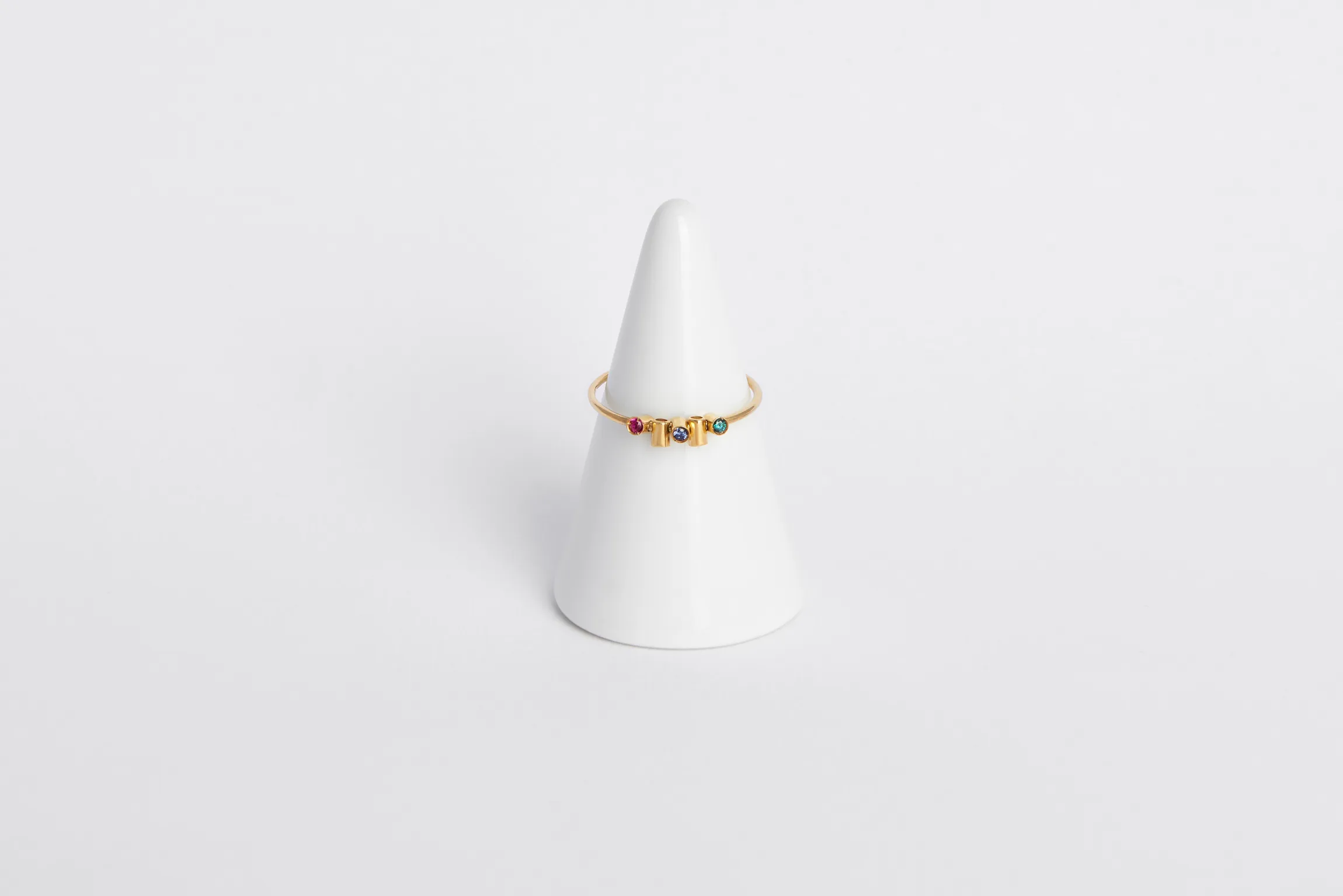 Anello Kaleidos in oro giallo 18kt con cinque gemme colorate mobili, Monica Candido Gioielli Milano - 2