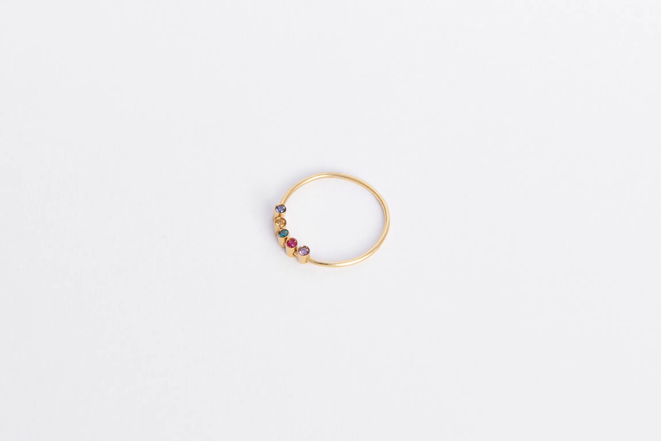 Anello Kaleidos in oro giallo 18kt con cinque gemme colorate mobili, Monica Candido Gioielli Milano - 6