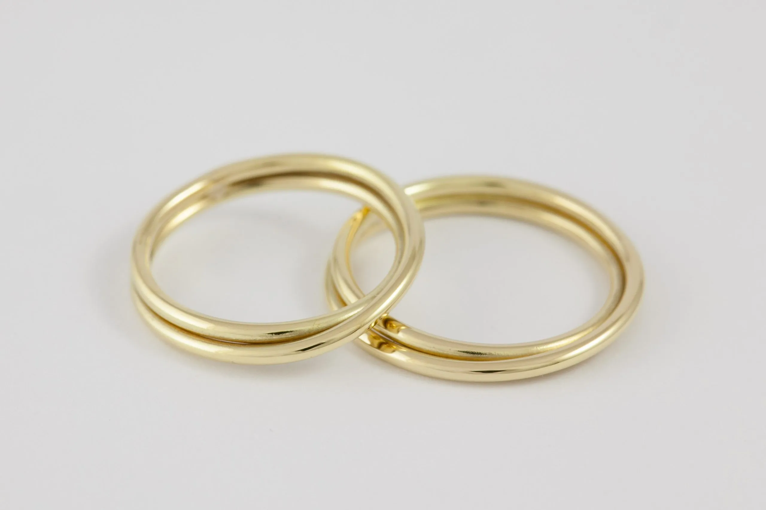 Fedi nuziali intreccio artigianali in oro 18kt con doppio filo intrecciato, Monica Candido Gioielli Milano - 6