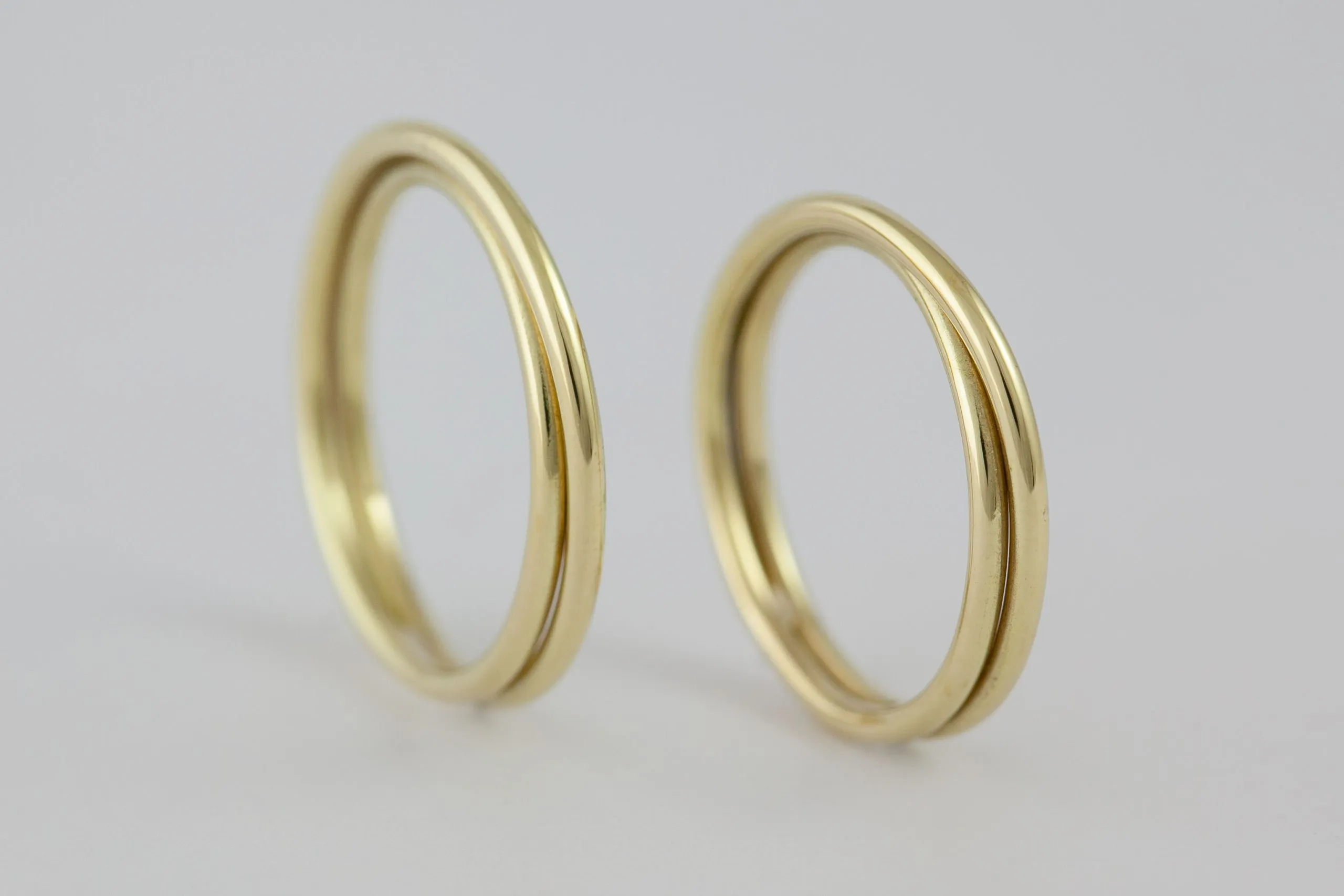 Fedi nuziali intreccio artigianali in oro 18kt con doppio filo intrecciato, Monica Candido Gioielli Milano - 8